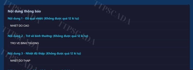 cài đặt thông báo nhiệt độ